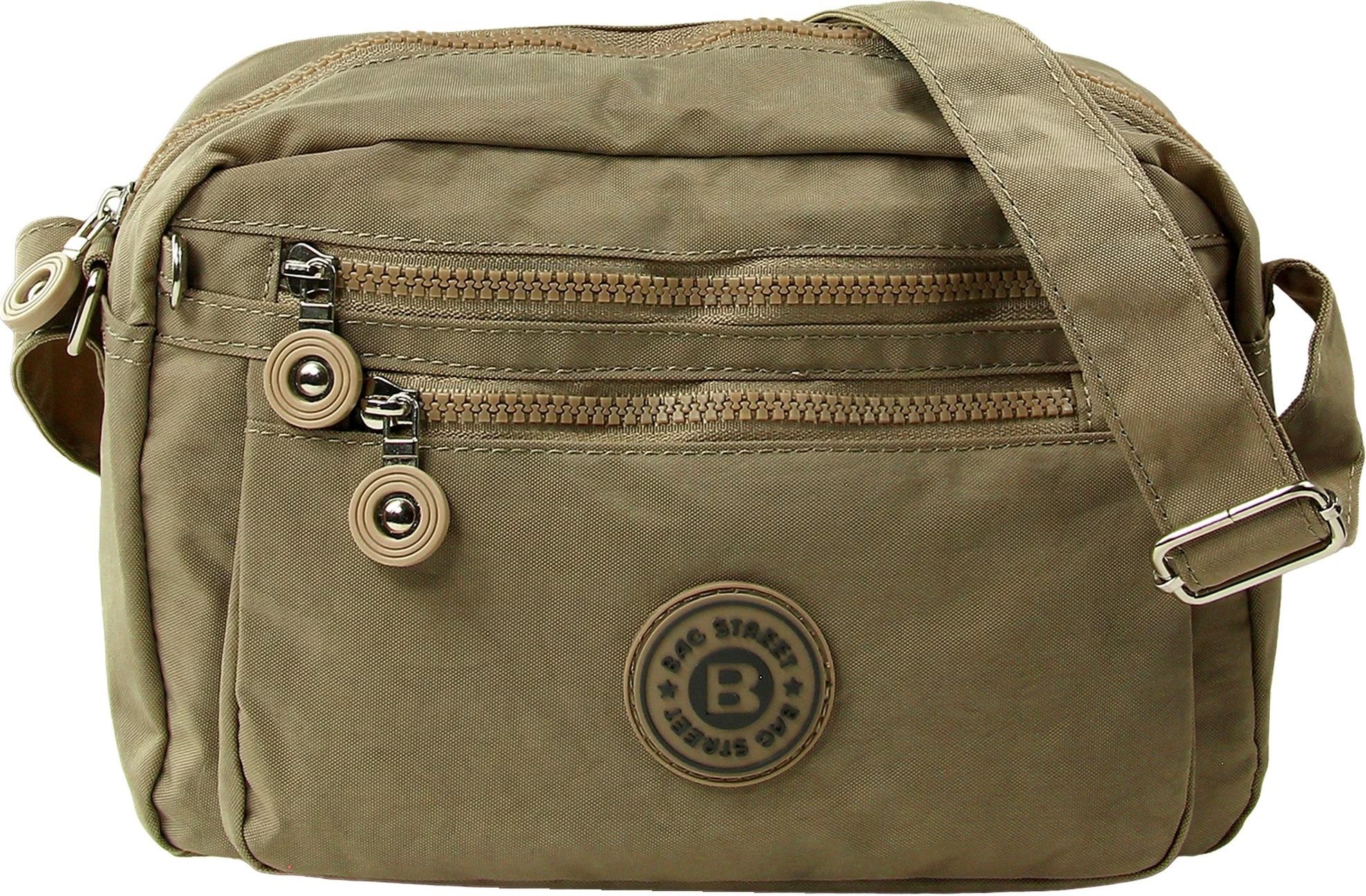 BAG STREET Umhängetasche Bag Street Nylon Umhängetasche stone Damen (Umhängetasche), Damen, Jugend Umhängetasche Nylon, stone, grau ca. 25cm x ca. 17cm