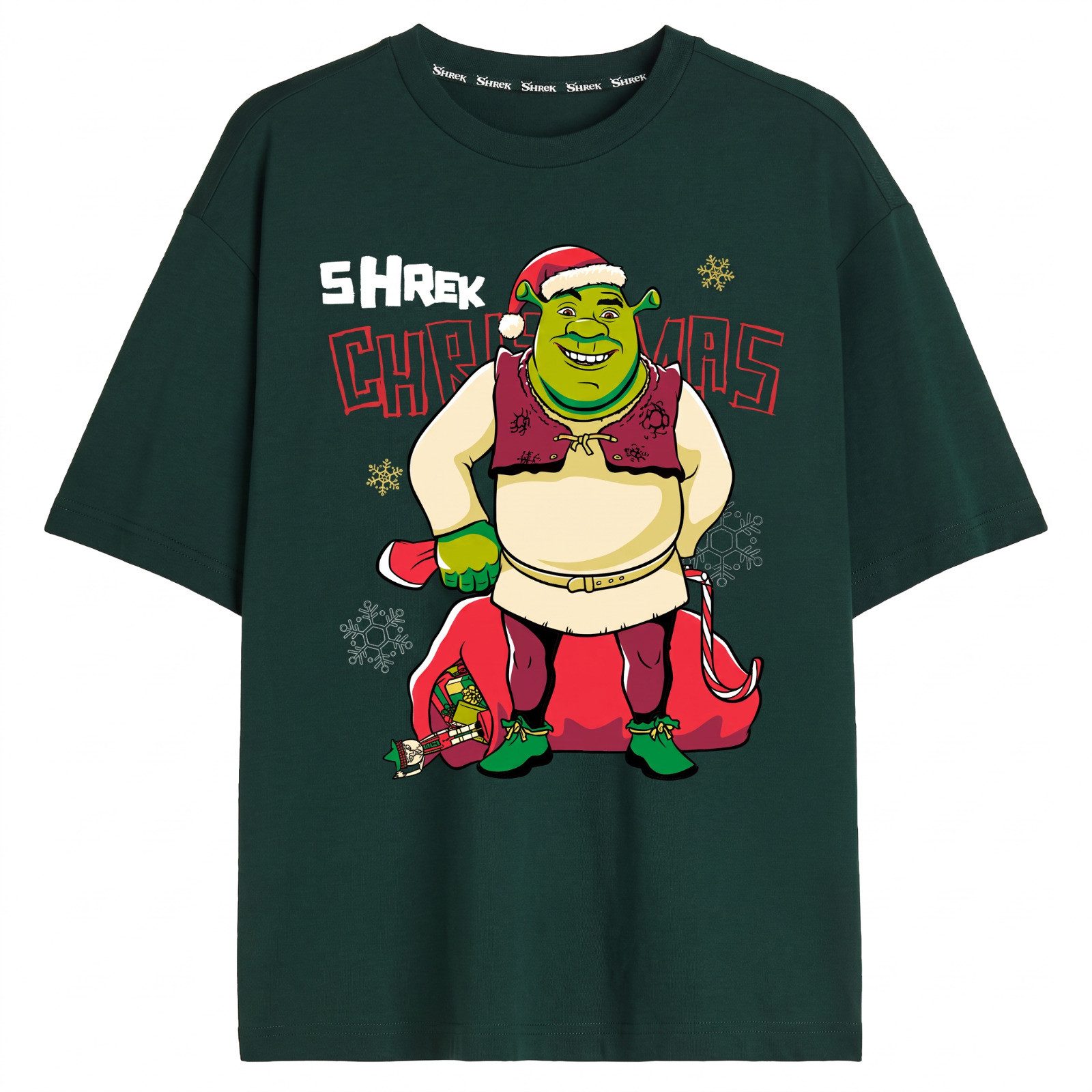 Disney Print-Shirt Shrek Weihnachten Herren T-Shirt Kurzarm Shirt Gr. M bis XXL 100% Baumwolle