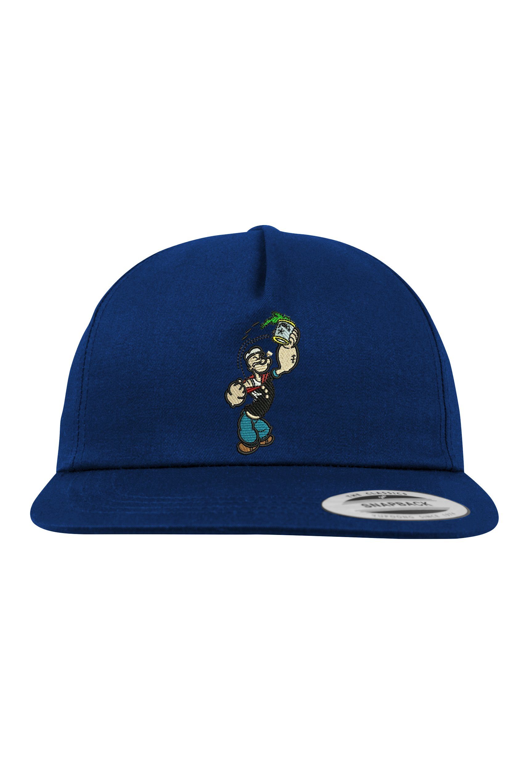 Youth Designz Baseball Cap Popeye Unisex Snapback Cap mit modischer Logo Stickerei Navyblau