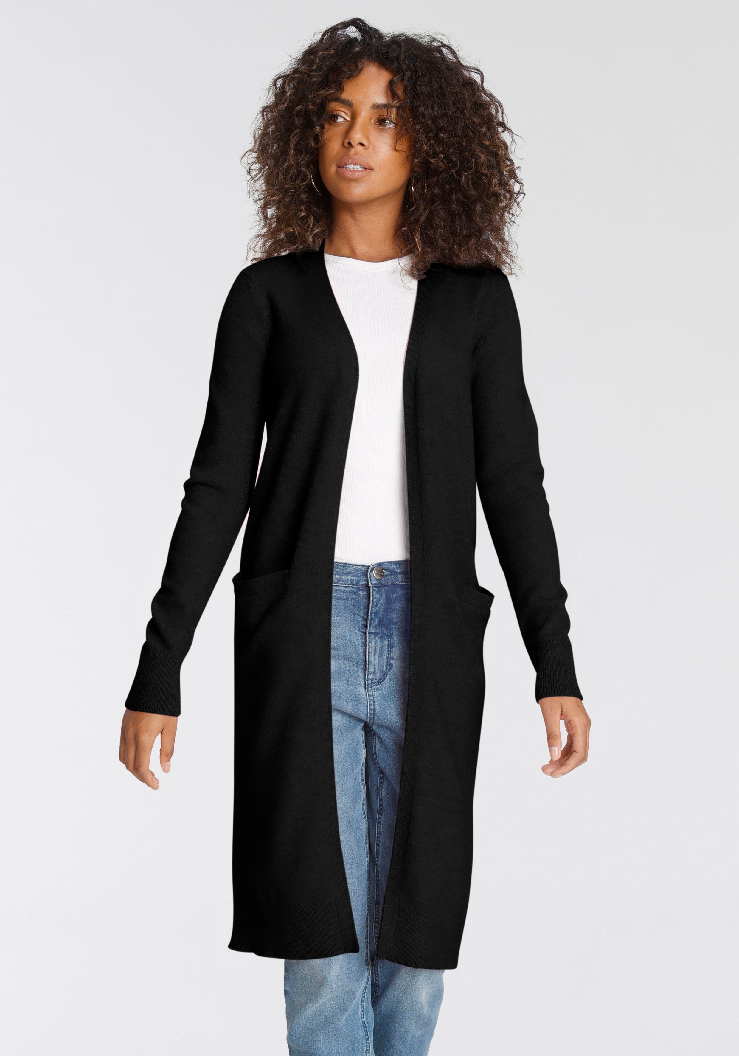 Tamaris Strickjacke in Longform aus kuschligem Viskosegestrick günstig online kaufen