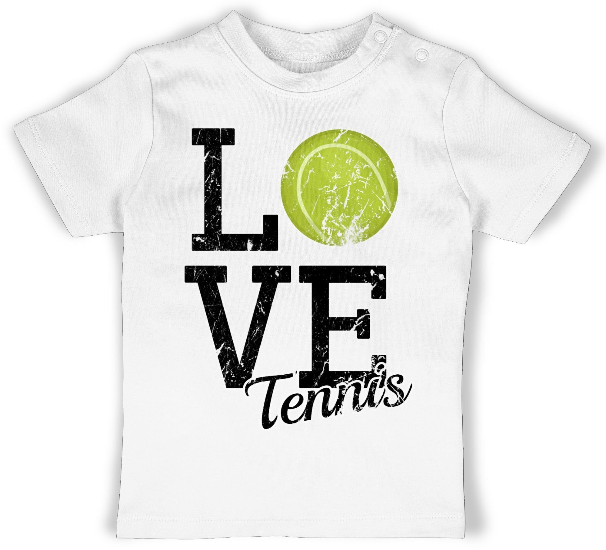 Shirtracer T-Shirt Love Tennis Sport & Bewegung Baby 1 Weiß