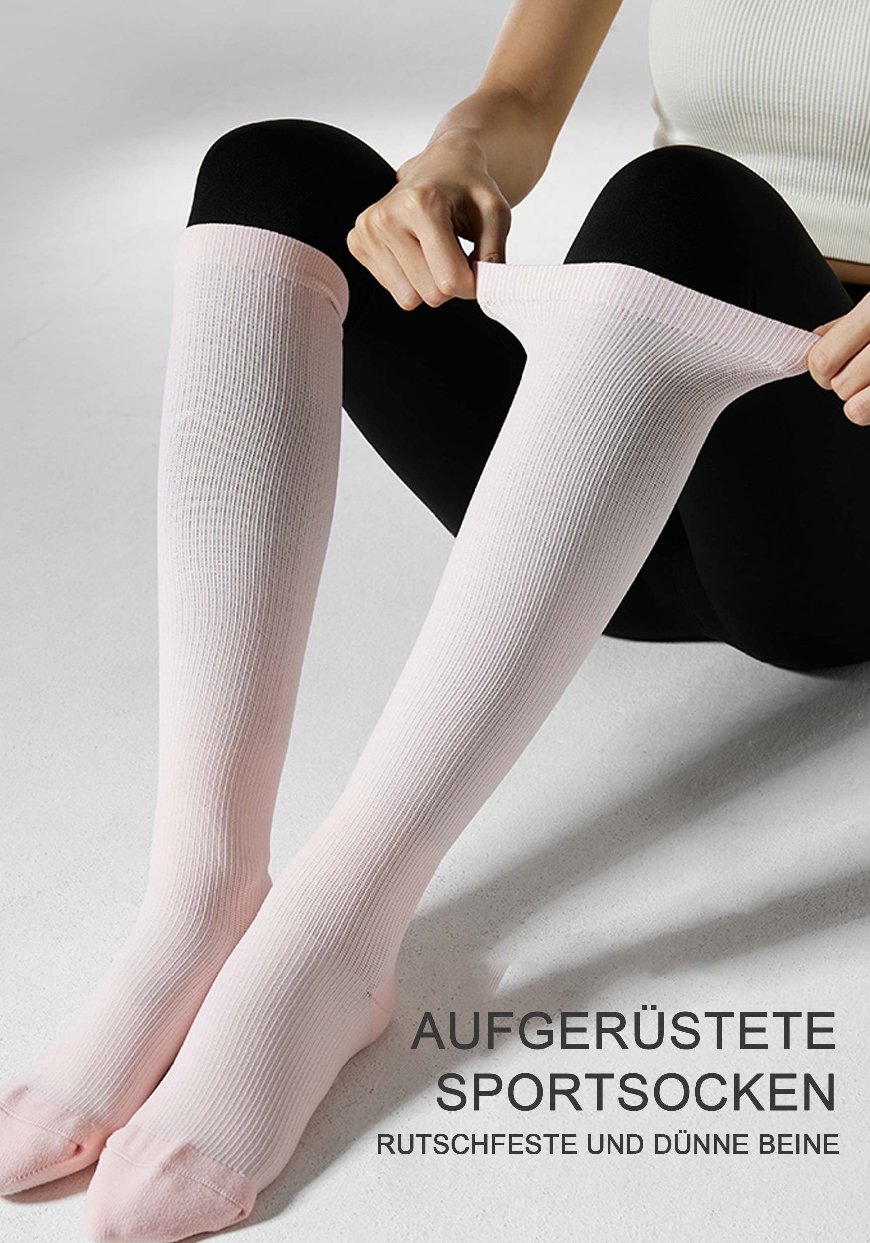 Kompressionsstrümpfe Kniestrümpfe (3-Paar) MAGICSHE Sport Kompressionsstrümpfe Rosa