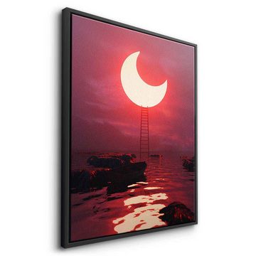 DOTCOMCANVAS® Leinwandbild A New Light, Leinwandbild rot Sonnenfinsternis Landschaft AI KI generiert Wandbild