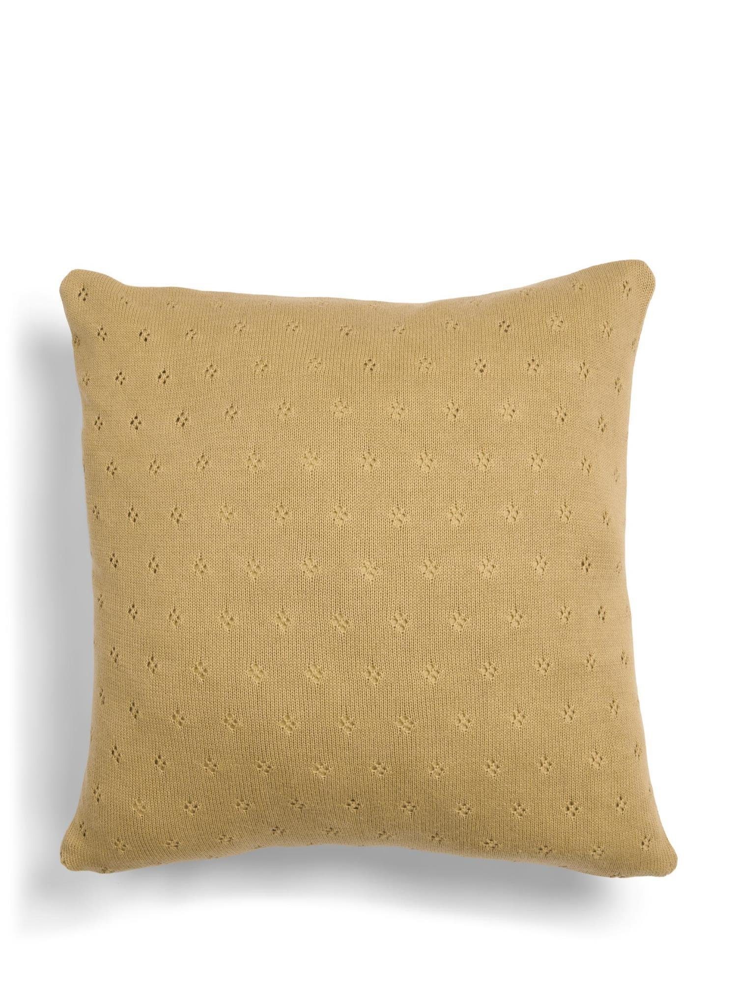 Essenza Dekokissen Knitted Ajour, aus nachhaltige Baumwolle mit Strickoptik