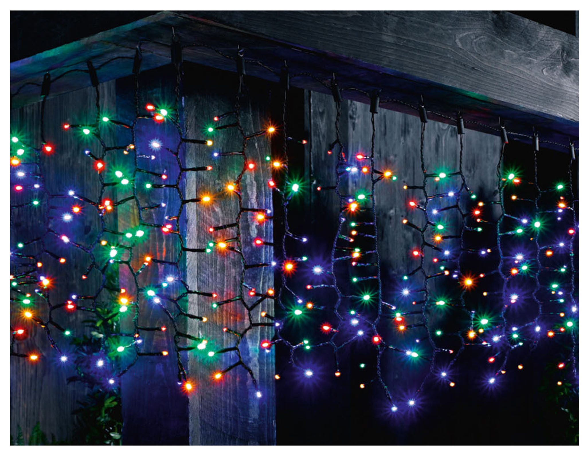 Livarno home LED-Lichtervorhang LED Lichtervorhang 440 LEDs Innen Außen bunt Lichterkette 2x2m, Zertifizierung: CE