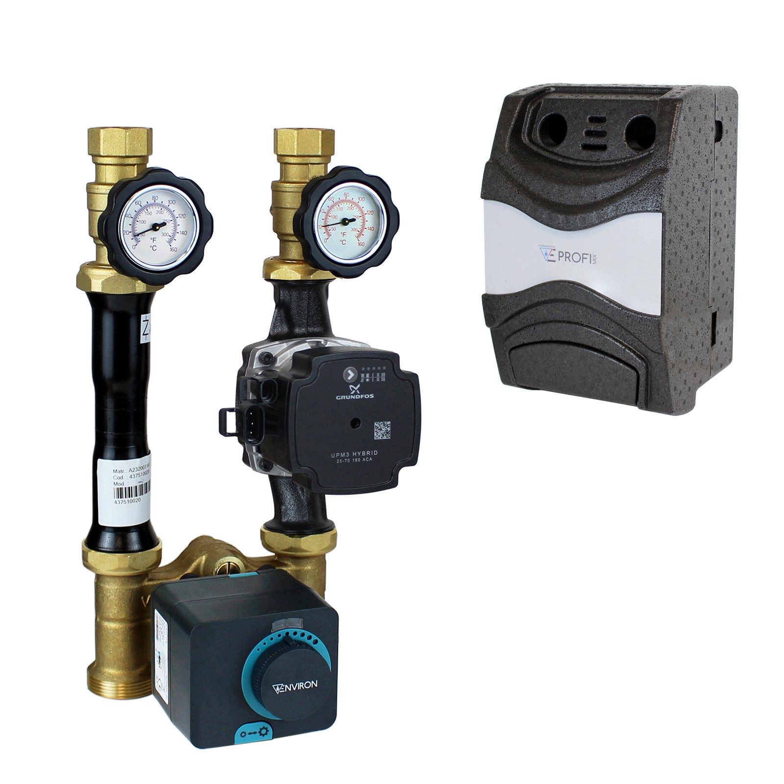 Environ Fußbodenheizung ProfiMix Heizkreispumpengruppe mit Drei-Wege-Mischer, Environ END05 St