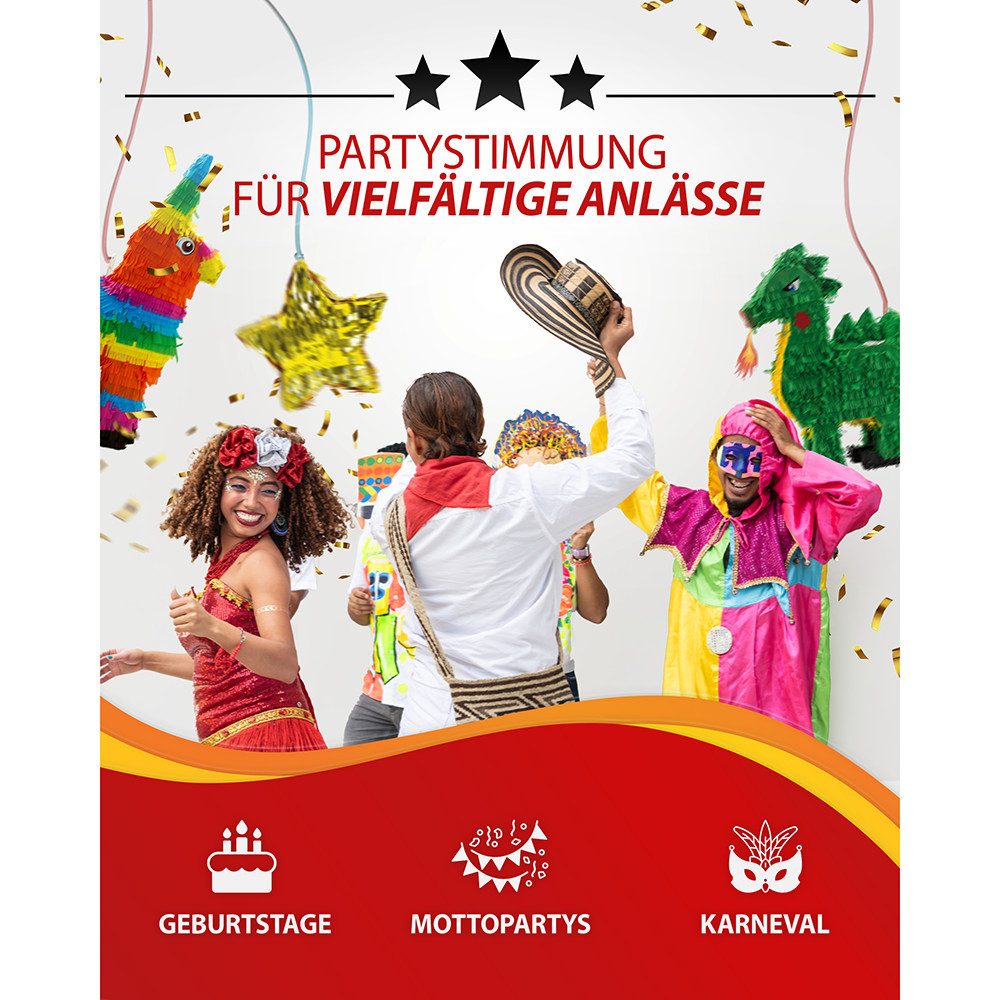Party Factory Pinata Piñata Herz rosa-blau, mit Ziehbändern