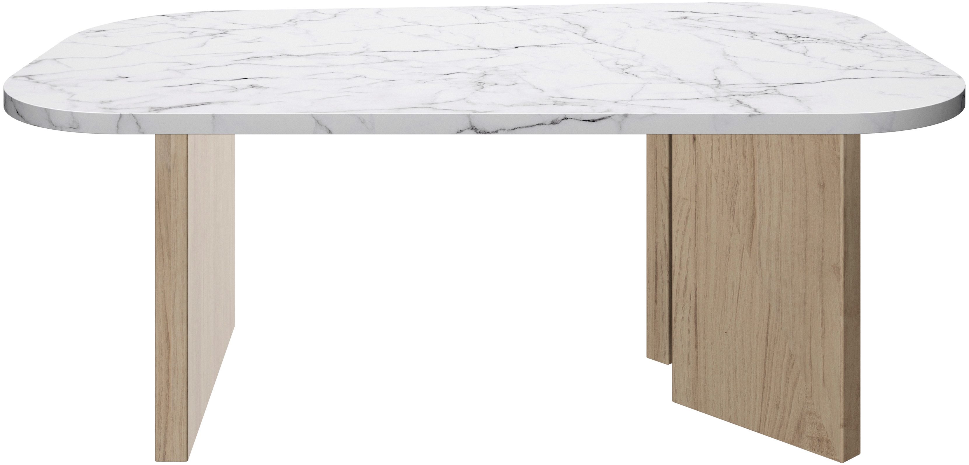 Gami Couchtisch Quartz, Couchtisch mit Marmor-optik Tischeplatte