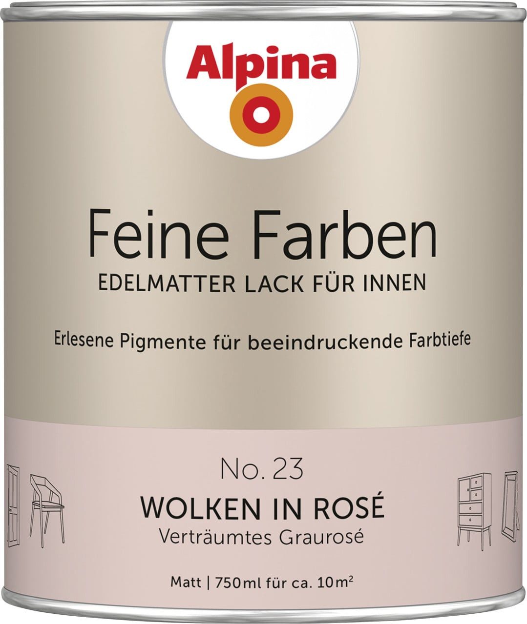 Alpina Wandfarbe Alpina Feine Farben Lack No. 23 Wolken in Rosé -