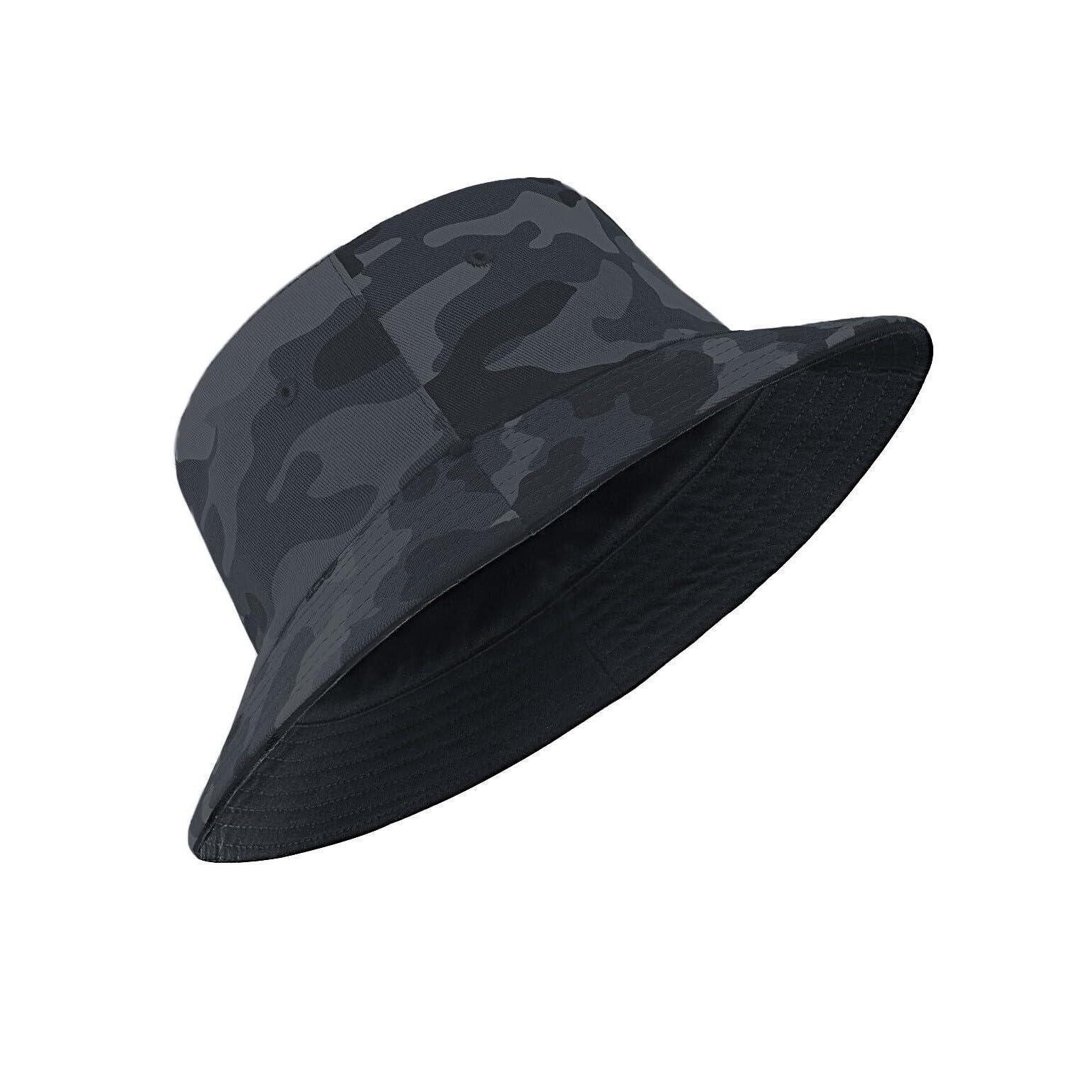 LuxusKollektion Fischerhut Fischerhut UPF50 UV Schutz XXL-3XL Schwarz-Camouflage (XL-XXL 62CM)