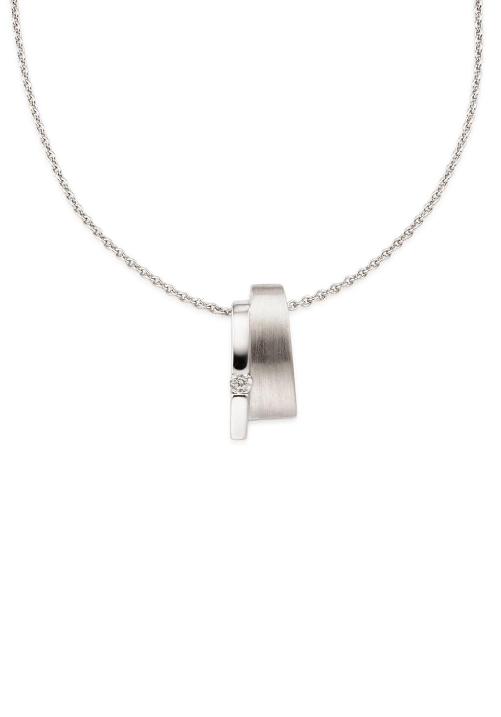 Bruno Banani Kette mit Anhänger Schmuck Geschenk Silber 925 Halsschmuck Halskette Ankerkette, mit Zirkonia (synth)