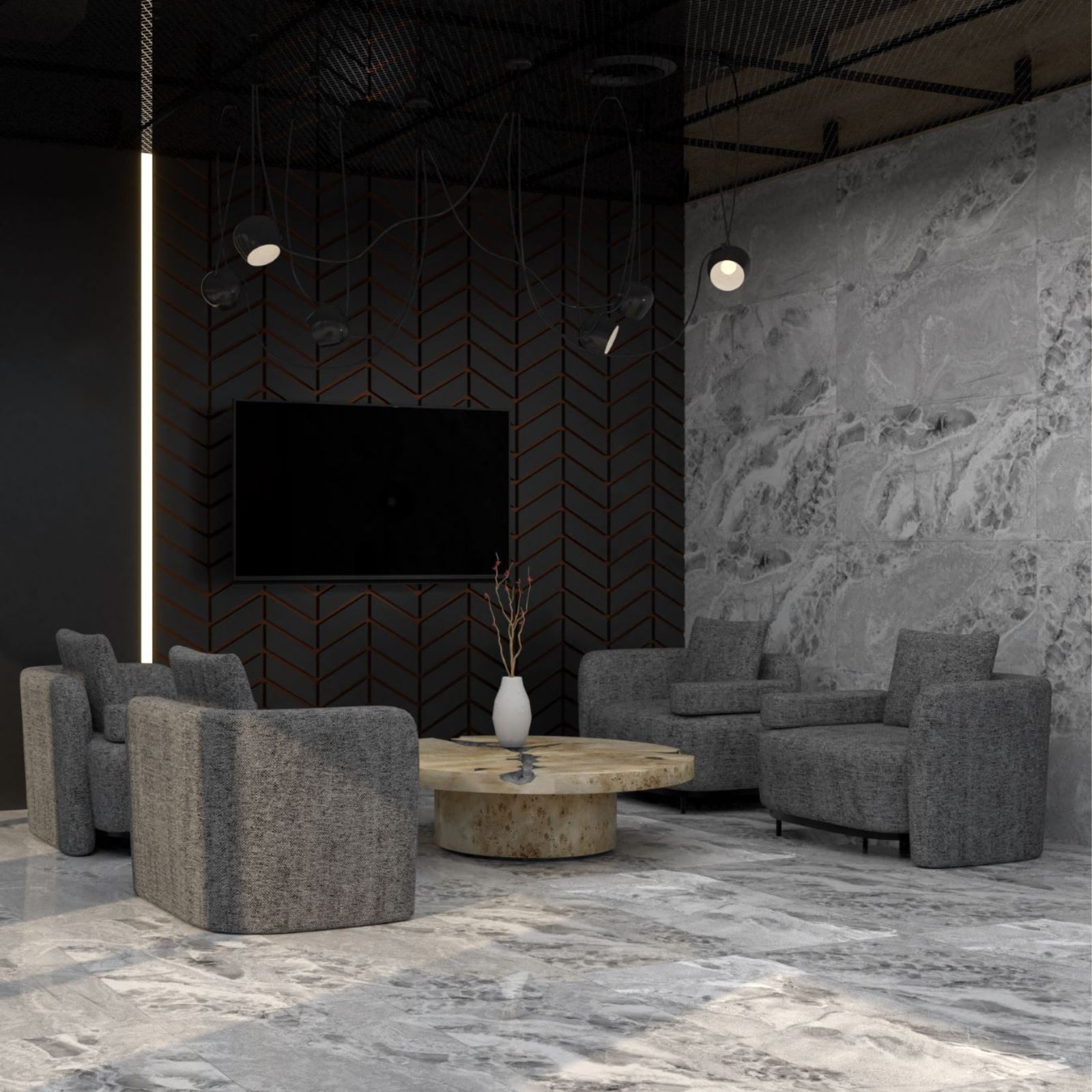 Wandfliese 1 Paket (1,44 m) Fliesen ONYX SKY GREY (60 × 120 cm), poliert, grau, Küchenfliesen Badfliesen Steinoptik Marmoroptik grau