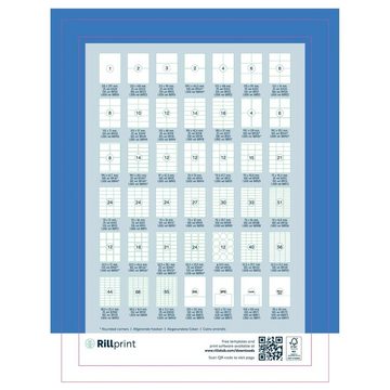 Rillprint Etiketten Selbstklebende Aufkleber Etiketten 210x148 mm 1000 Blatt Weiß