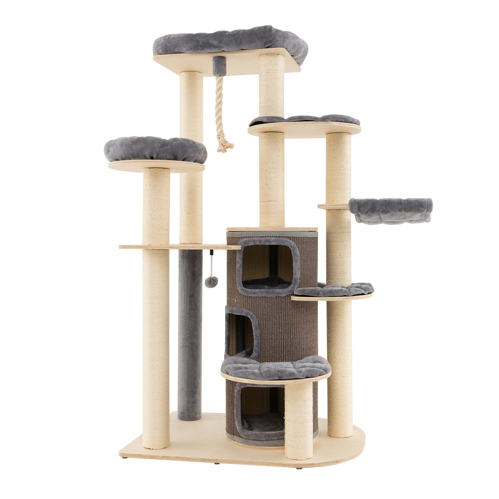 COSTWAY Kratzbaum Katzenbaum, 173cm deckenhoch, mit 3 Katzenhöhle günstig online kaufen