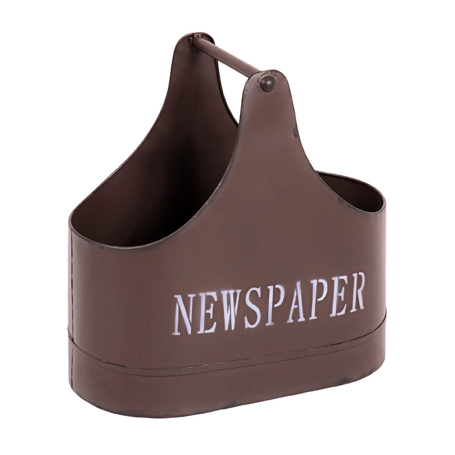 HAKU Zeitungsständer Zeitungsständer braun, vintage-Zeitungsablage, Metall-B 44xH 44xT 27cm (1 Stück), Zeitungsständer aus Metall, Zeitschriftenhalter, Zeitschriftenständer