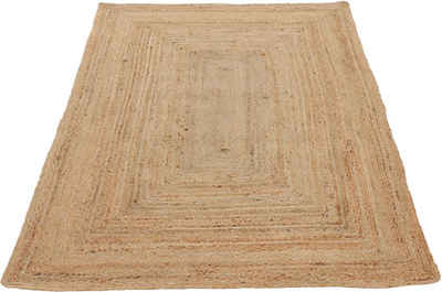 Teppich Nele Juteteppich Naturfaser, carpetfine, rechteckig, Höhe: 6 mm, geflochtener Wendeteppich aus 100% Jute, quadratisch und als Läufer