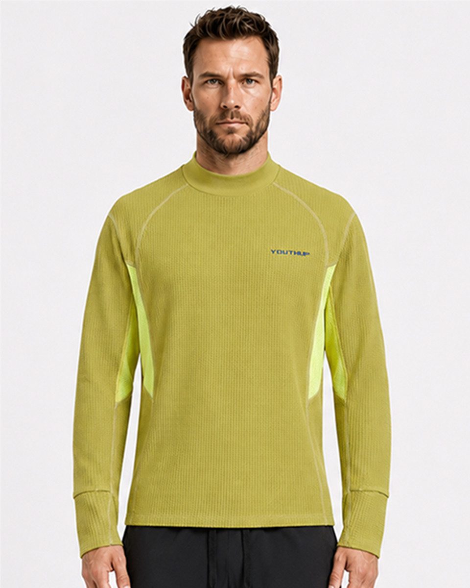 YOUTHUP Funktionsshirt Herren Langarm Sweatshirt mit Waffelmuster schnelltroknend