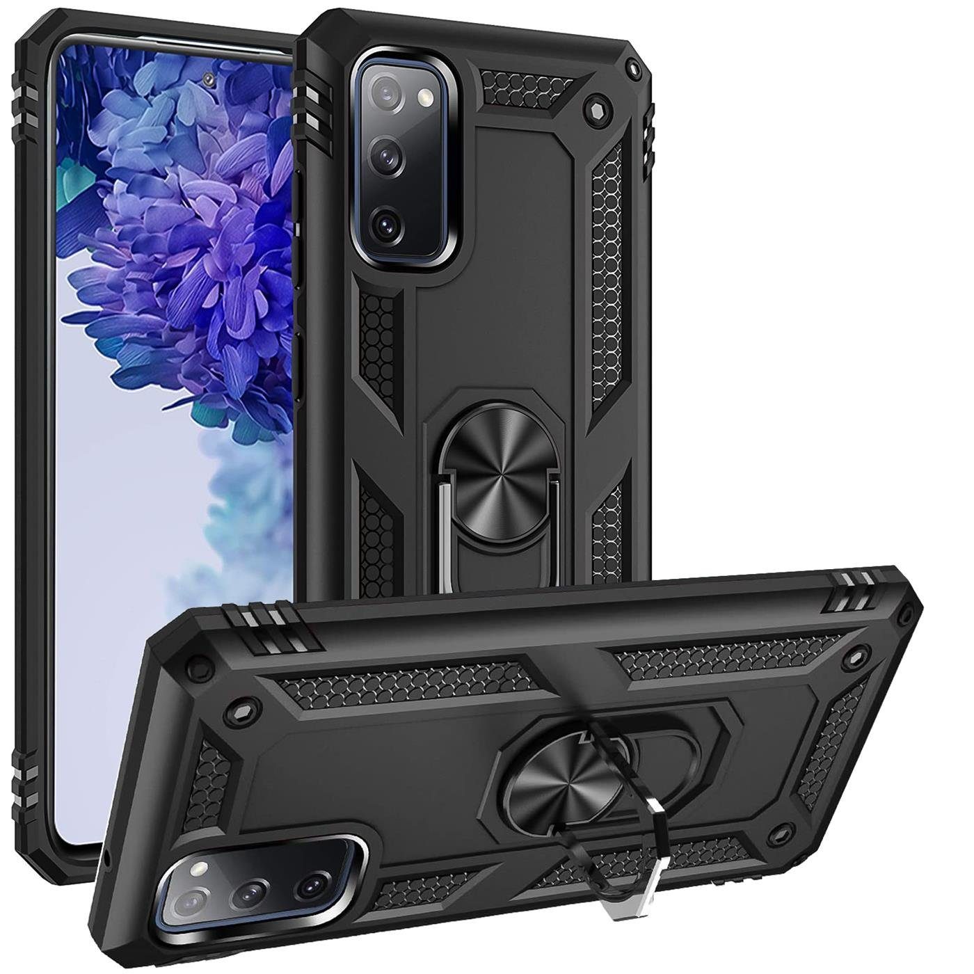 CoolGadget Handyhülle Armor Shield Case für Samsung Galaxy S20 FE 6,5 Zoll, Outdoor Cover mit Magnet Ringhalterung Handy Hülle für Samsung S20 FE