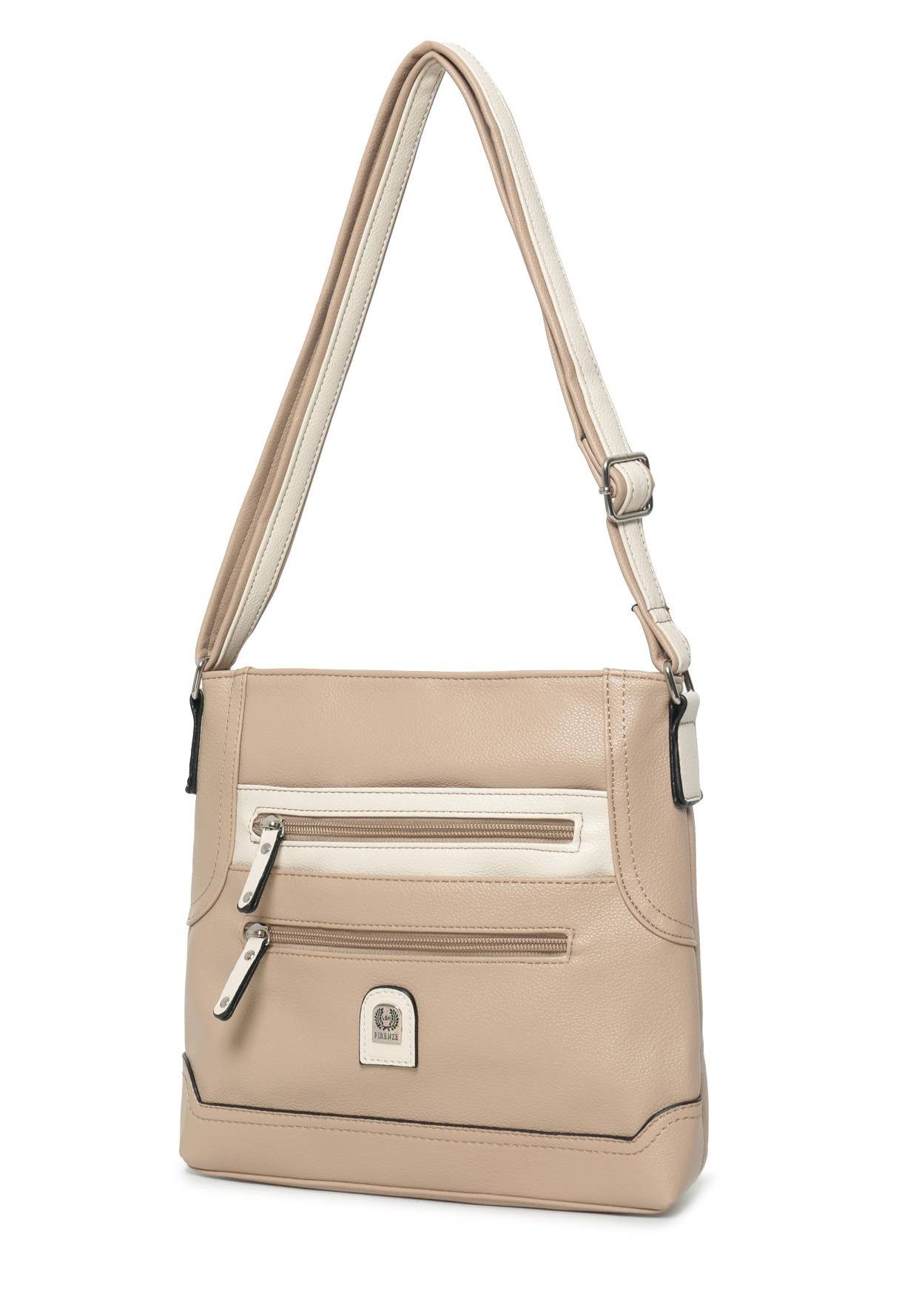 ITALYSHOP24 Schultertasche Damen Tasche Umhängetasche CrossBody Schultertasche CrossOver, Vintage Shopper Leder Optik Reisetasche Handtasche
