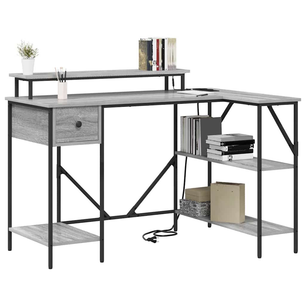 vidaXL Schreibtisch Schreibtisch Graues Sonoma Holzwerkstoff 120 x 79 x 86,5 cm (1-St)