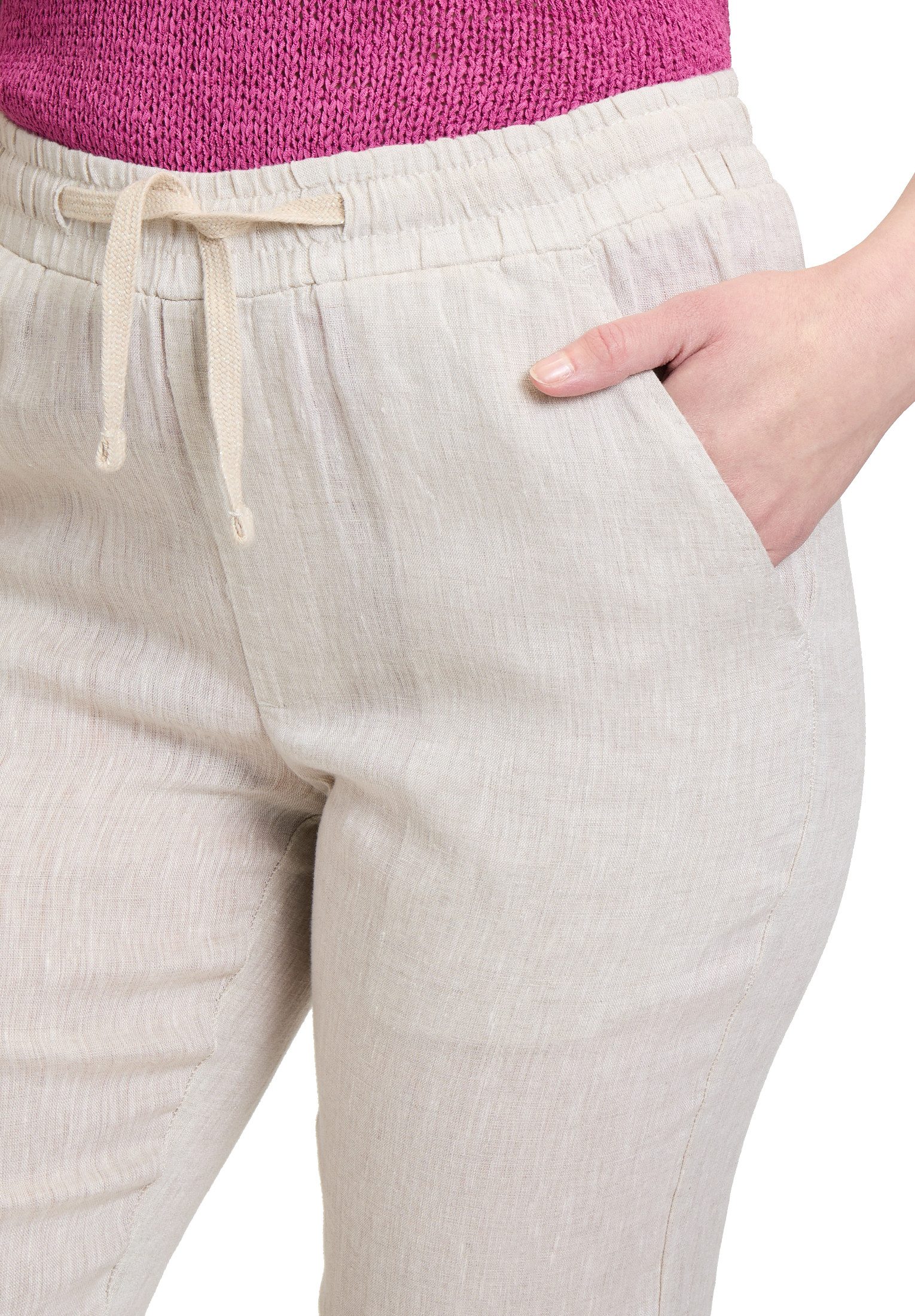 Cartoon Leinenhose Damen mit Tunnelzug Material