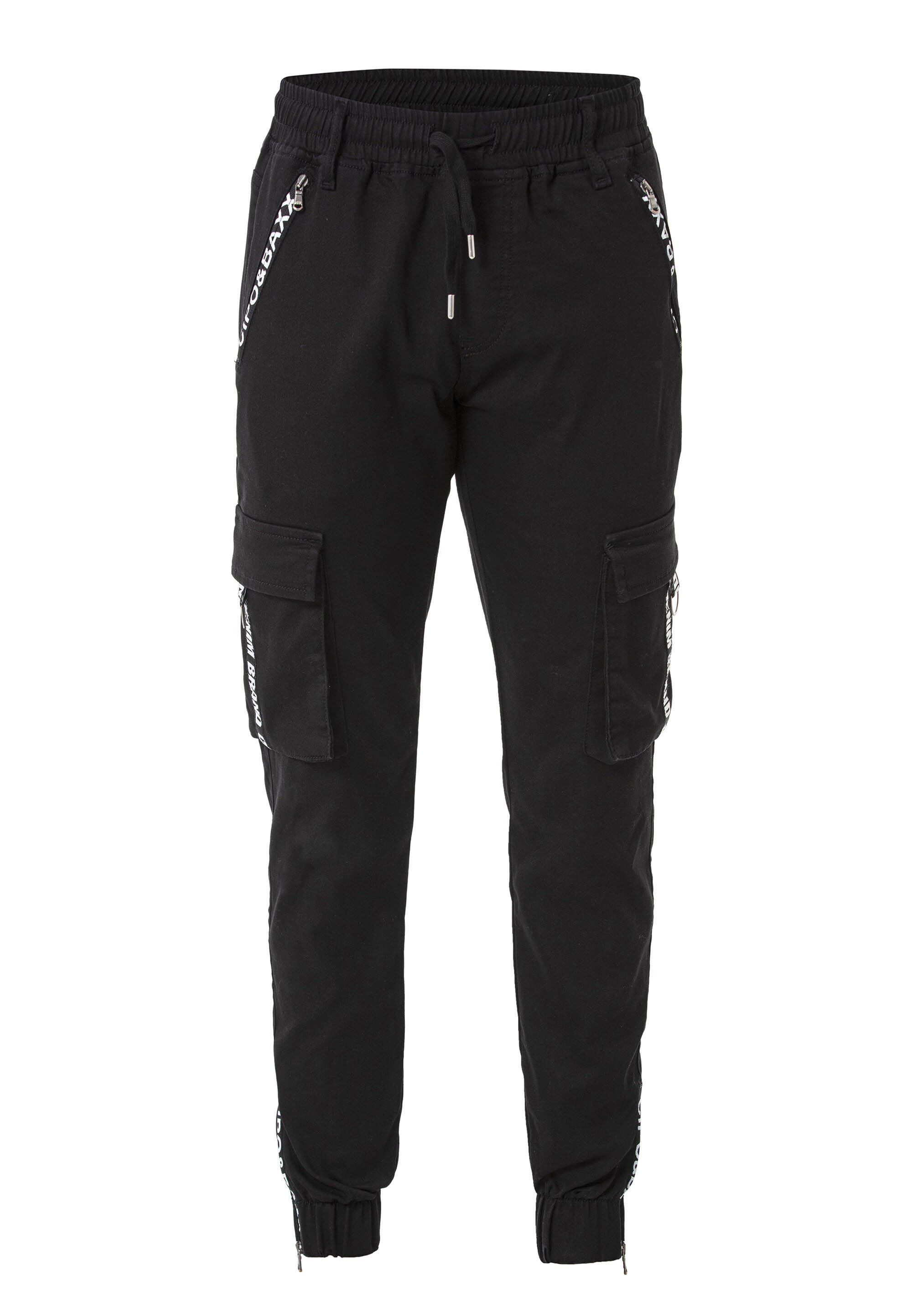Cipo & Baxx Cargohose Hose mit elastischen Bündchen günstig online kaufen