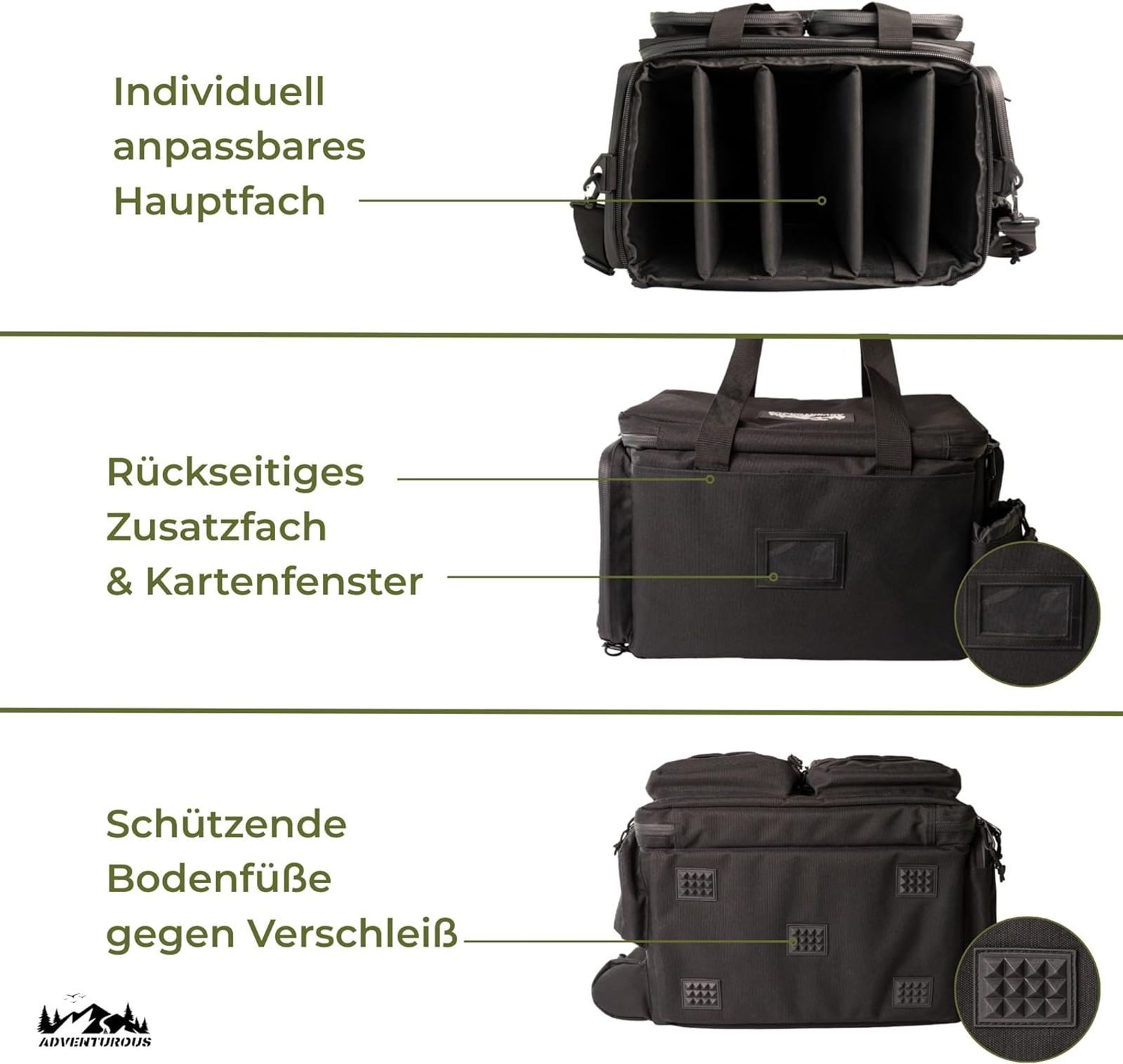 BURI Sporttasche Range Bag Waffentasche Kurzwaffen Pistolentasche Schießsport Tasche – Bild 5 von 5