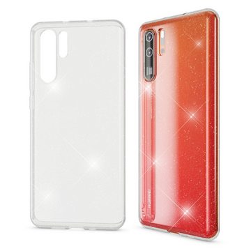 Nalia Smartphone-Hülle Huawei P30 Pro, Klare Glitzer Hülle / Silikon Transparent / Vergilbungsfrei / Glitter Cover / Dünnes Bling Case / Pailletten Schutzhülle / Kratzfest Stoßfest Flexibel / Anti-Gelb / Softcase Bumper Handy-Tasche Phone Backcover Handycase Handycover