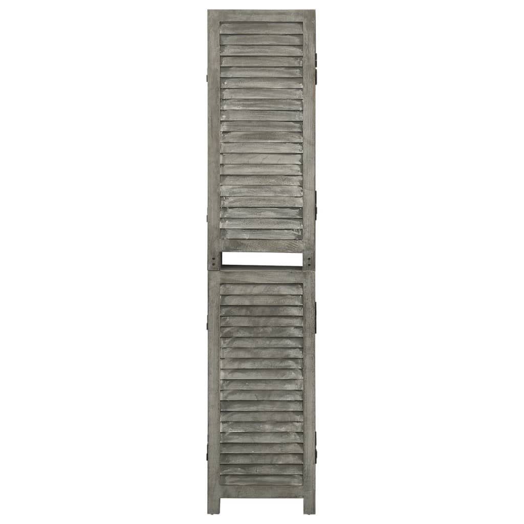 furnicato Raumteiler 5-tlg. cm Grau 179x166 Massivholz