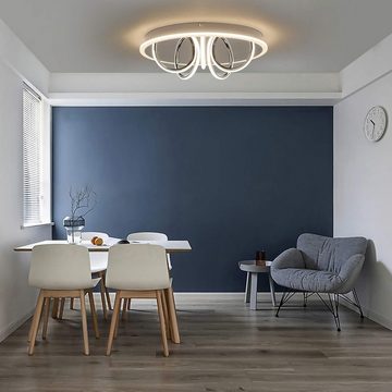 ZMH LED Deckenleuchte Warmweiß Modern Schlafzimmer Küche Rund Beleuchtung, LED fest integriert