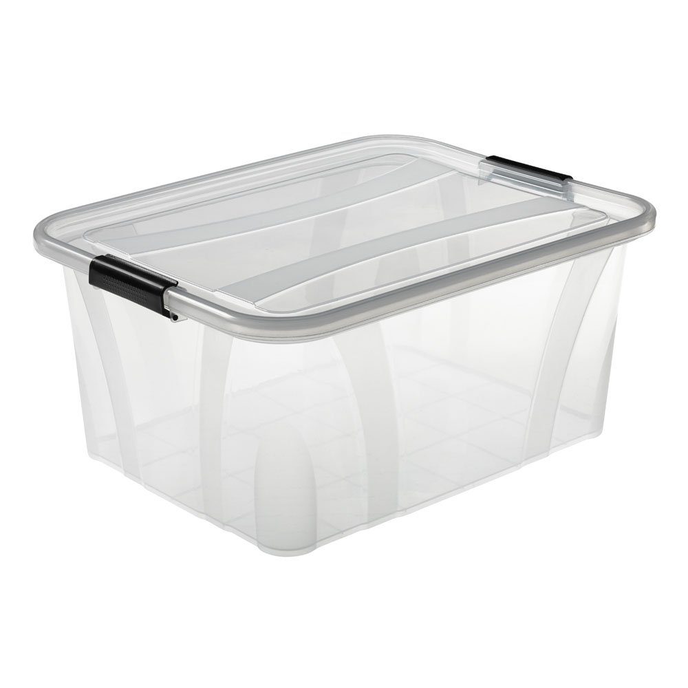Aufbewahrungsbox Aufbewahrungsbox 32 l mit Deckel, transparent, 510 x 385 x 230 mm