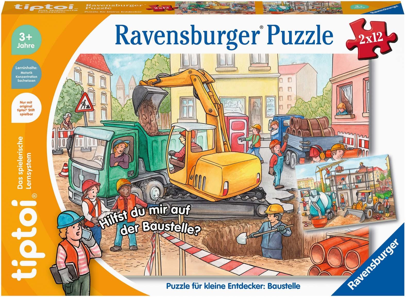 Ravensburger Puzzle tiptoi® Puzzle für kleine Entdecker: Baustelle, 12 Puzz günstig online kaufen