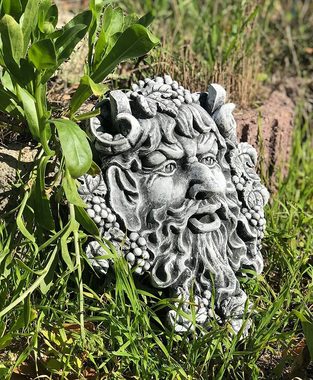 Stone and Style Gartenfigur Steinfigur Wandrelief Waldgeist Bart