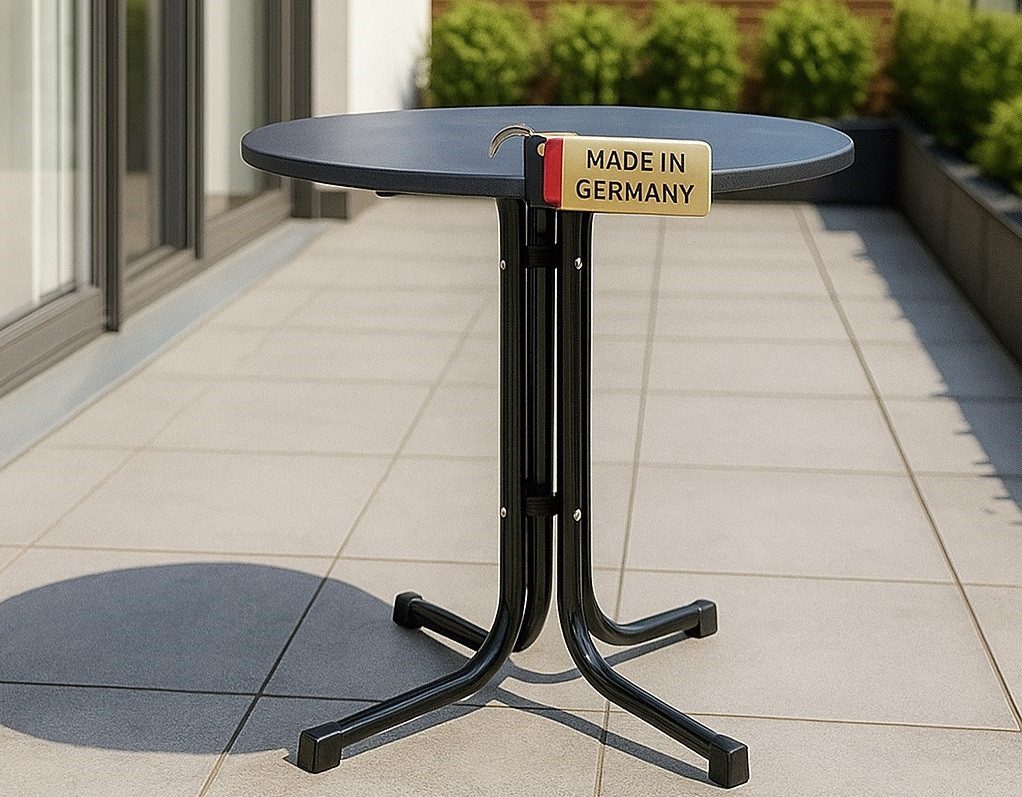 Gardissimo Gartentisch Deep 80 cm rund Klapptisch Balkontisch wetterfest klappbar (Packung, 1 Tisch), Made in Germany klappbar wetterfest