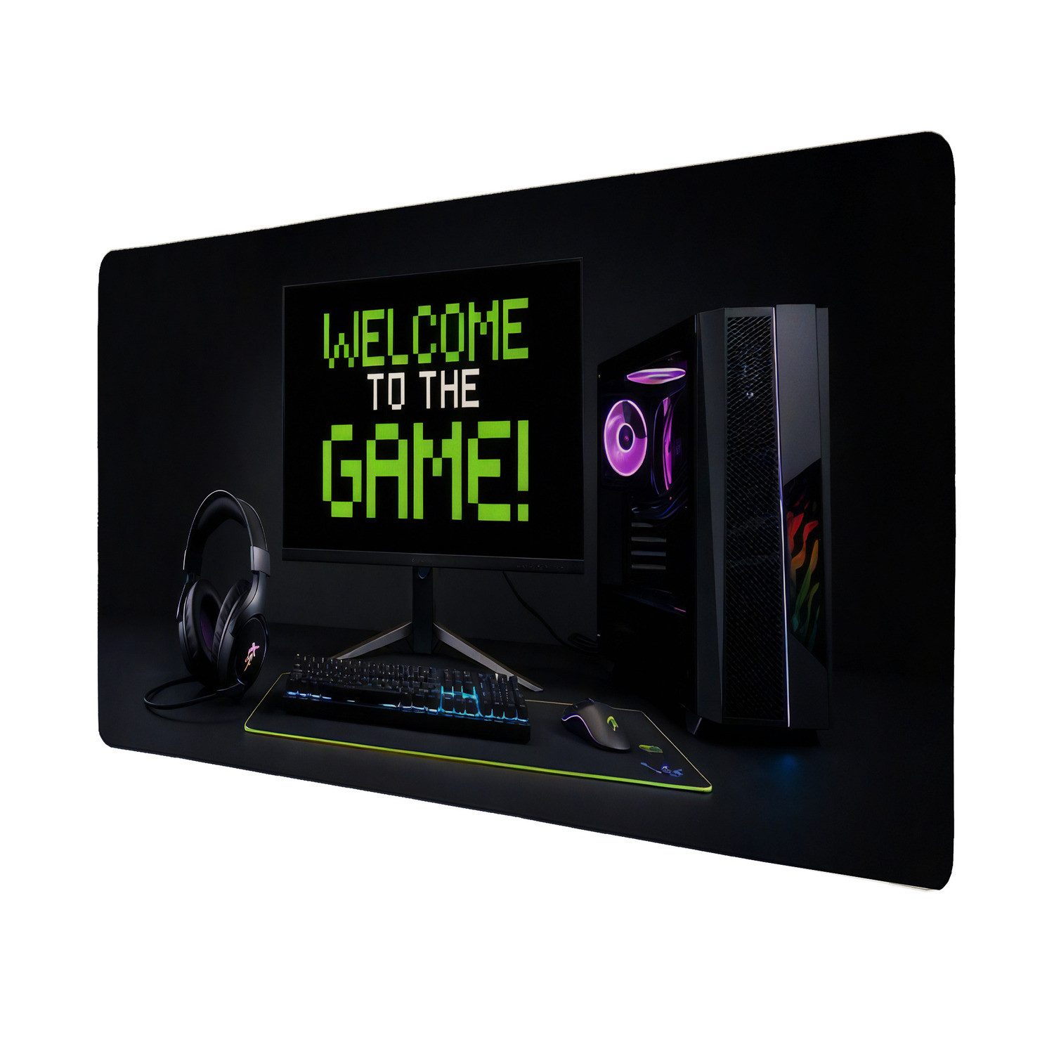 speecheese Schreibtischunterlage Gaming Setup Schreibtischunterlage 69x31cm XXL Mauspad für Gamer und