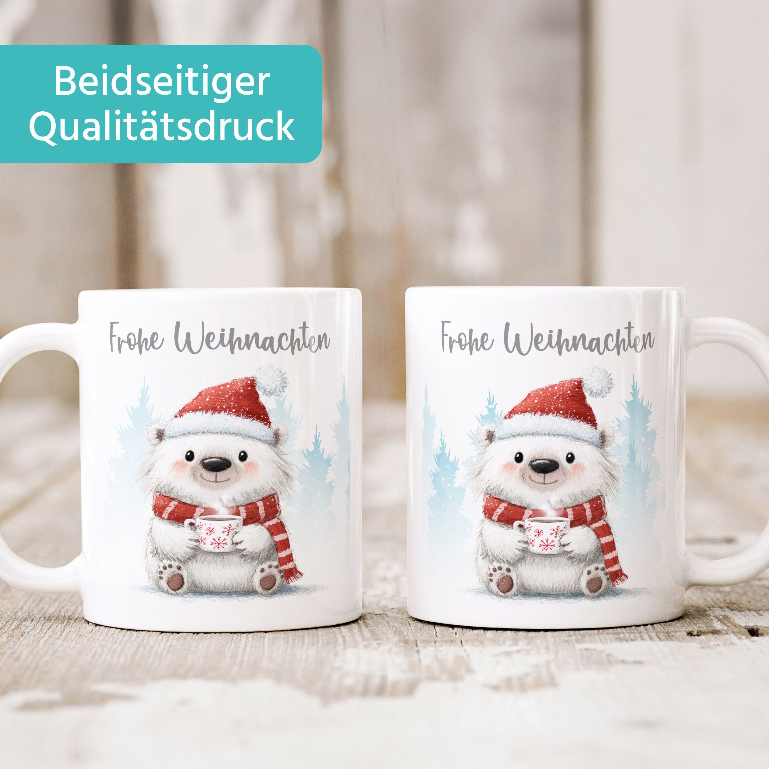 SpecialMe Tasse Tasse Bär Frohe Weihnachten Design Geschenkidee Weihnachtstasse mit, Keramik