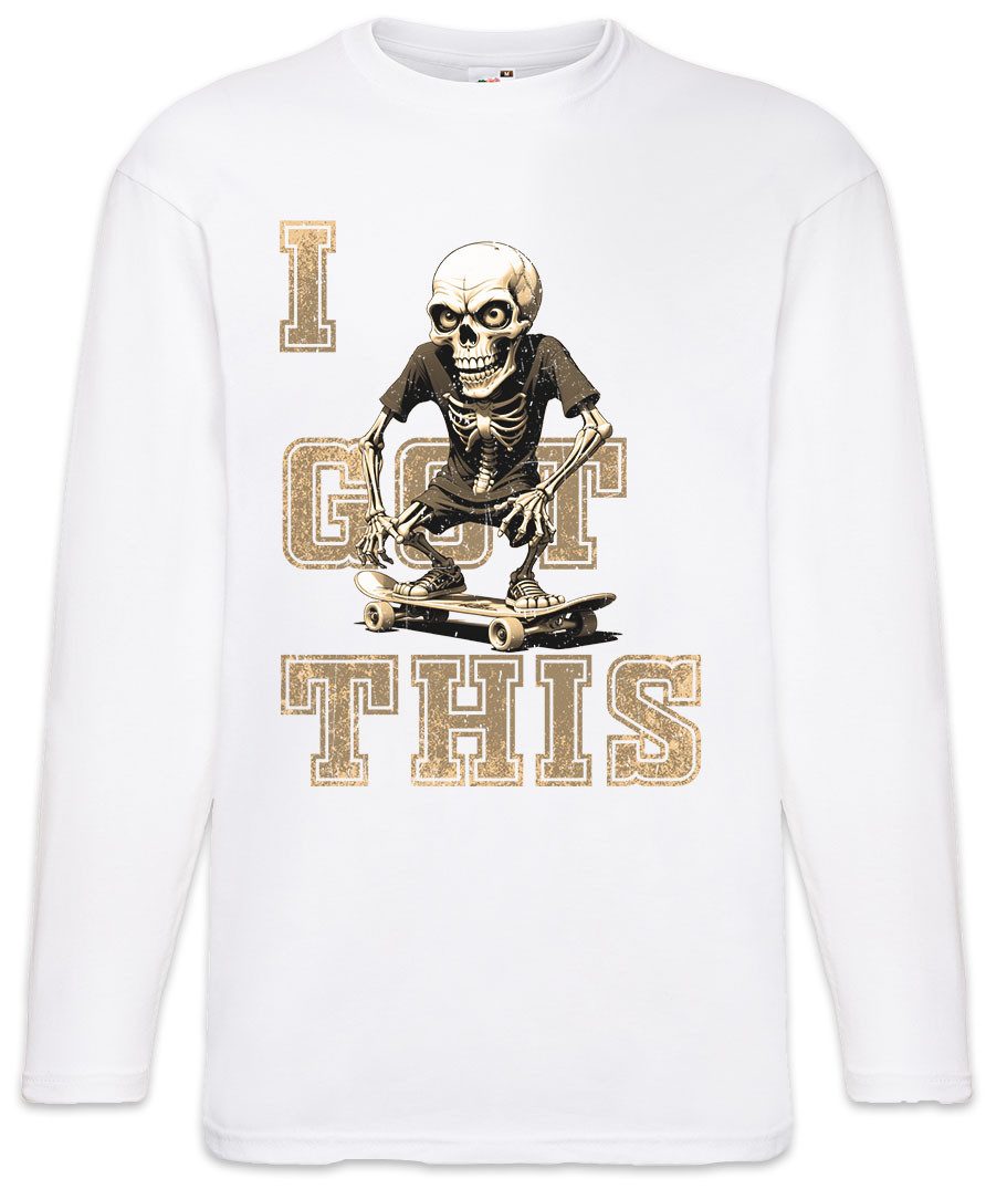 Urban Backwoods Langarmshirt Old Skate Ripper Langarm T-Shirt Skateboard Skeleton Skull Bones (1-tlg) Skater Ollie Fashion Kickflip