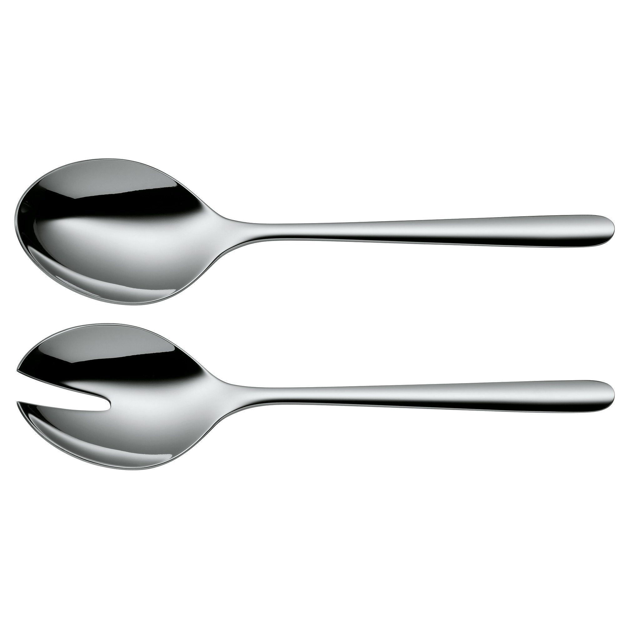 WMF Salatbesteck Flame Salatbesteck, 2-teilig (24-teiliges Besteck Set für 6 Personen: 6x Gabel, 6x Tafelmesser, 6x Löffel, 6x Tee-/ Kaffeelöffel, 2-tlg), kratzbeständig, spülmaschinengeeignet