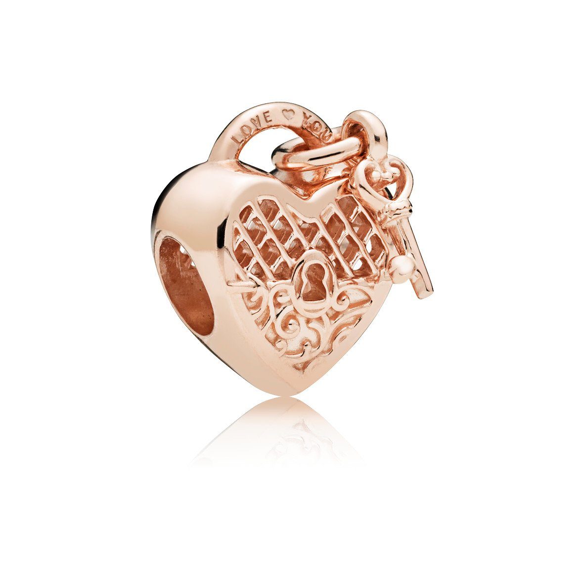Pandora CharmEinhänger »Heart padlock and key Pandora Rose charm