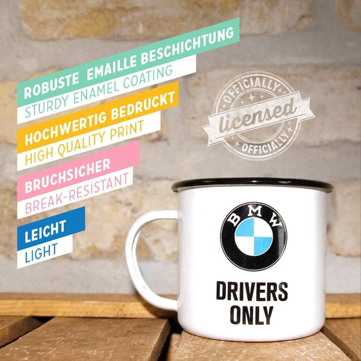- - Only Emaille-Becher Nostalgic-Art BMW BMW Drivers Tasse