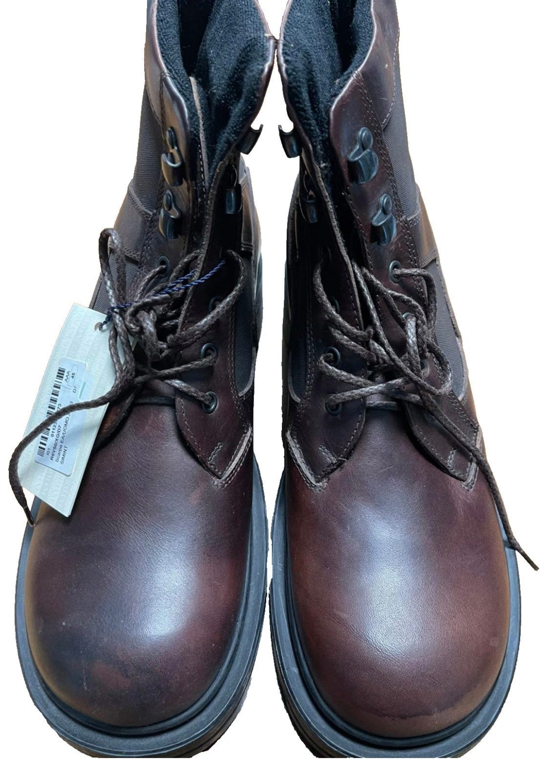 Emporio Armani Trekking Boots Vintage Look Made in Italy Lederstiefel Winterboots Warmes futter,dicke Gummiprofilsohle mit hoher Griffigkeit