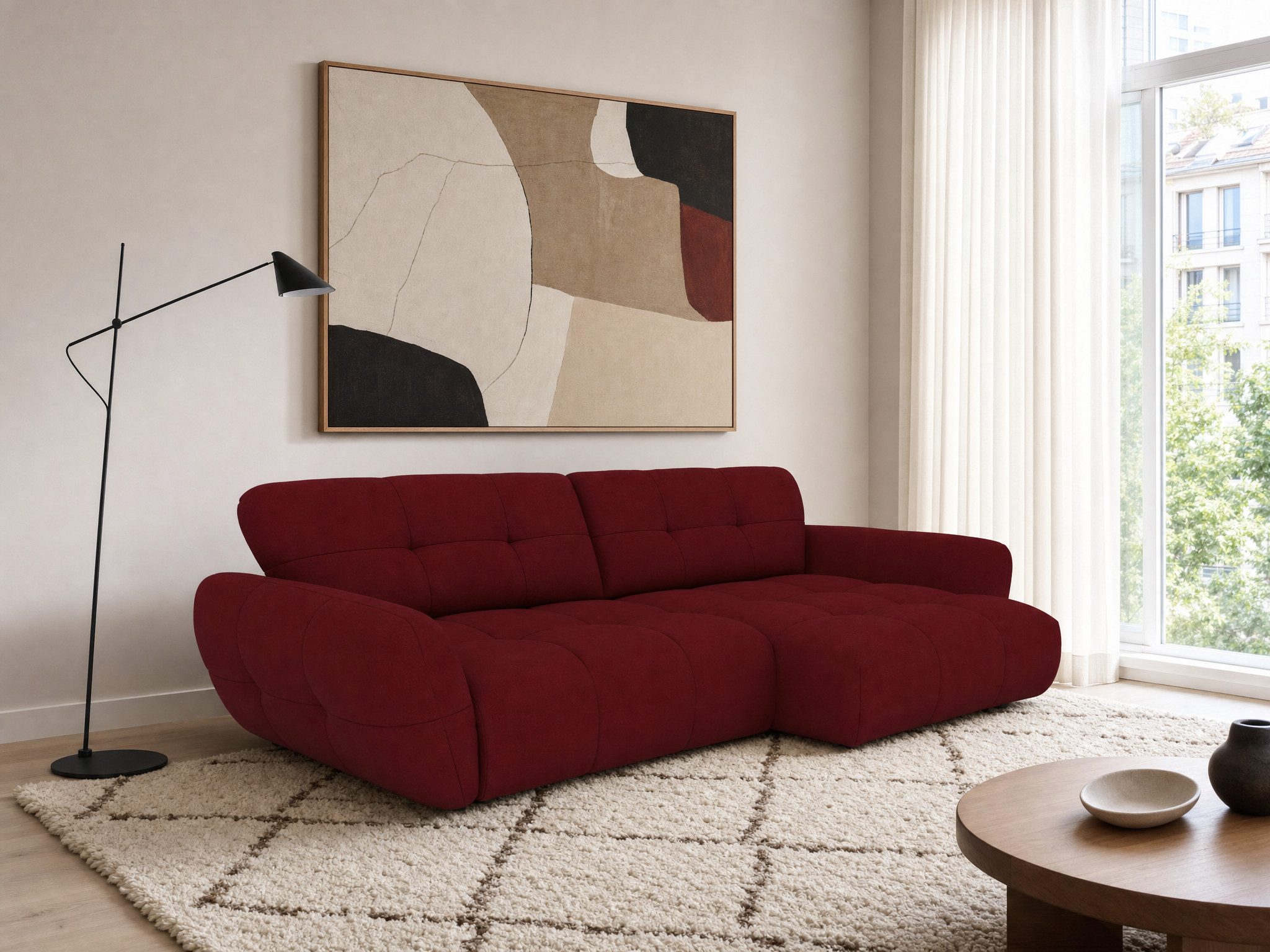 foamnova Ecksofa Vannes, B 312 cm, mit Recamiere, sehr komfortabel, Recamiere links oder rechts angeordnet, als Dauerschläfer nutzbar
