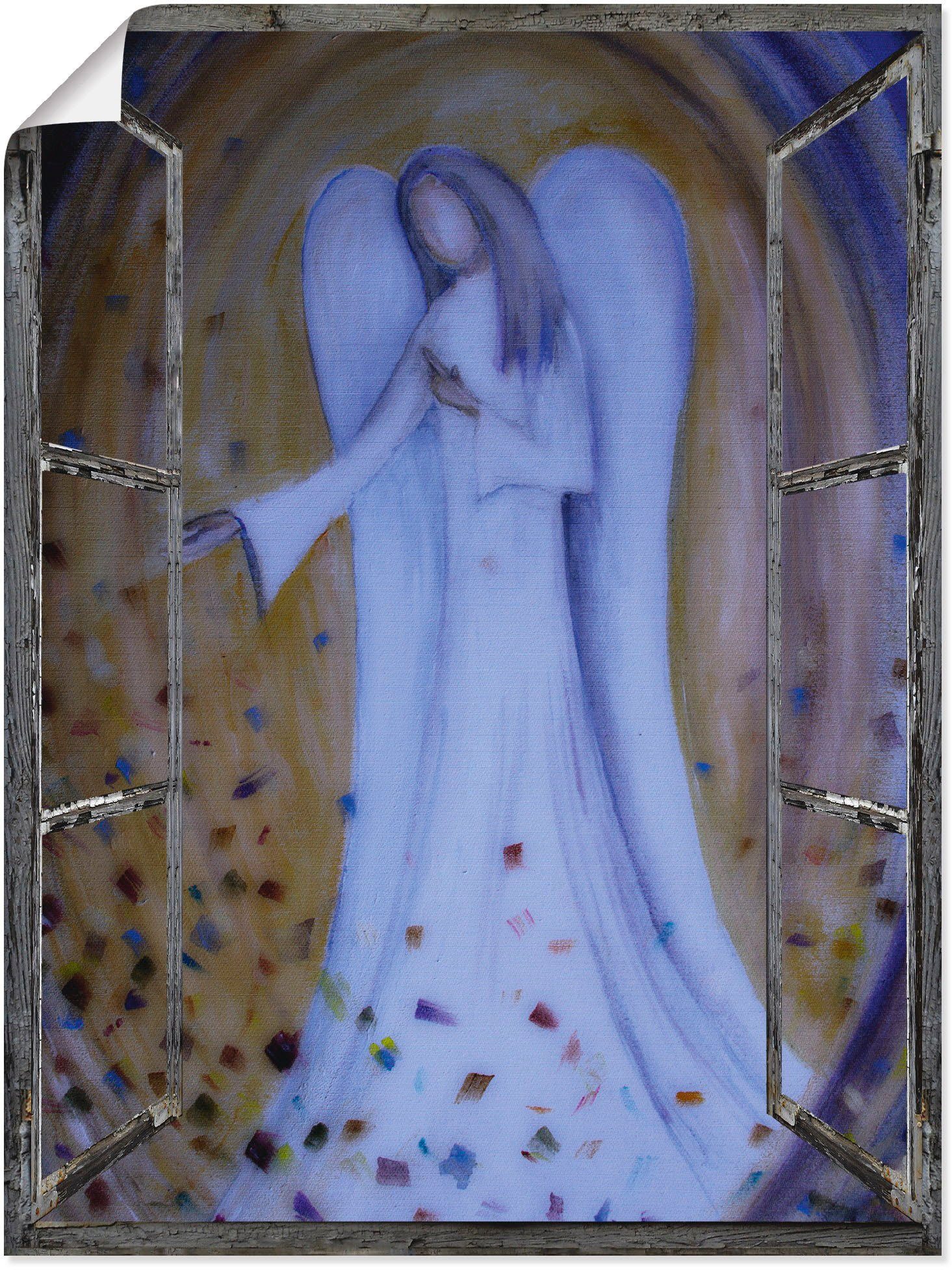Artland Wandbild Fensterblick - Engel, Religion (1 St), als Alubild, Leinwandbild, Wandaufkleber oder Poster in versch. Größen | Poster
