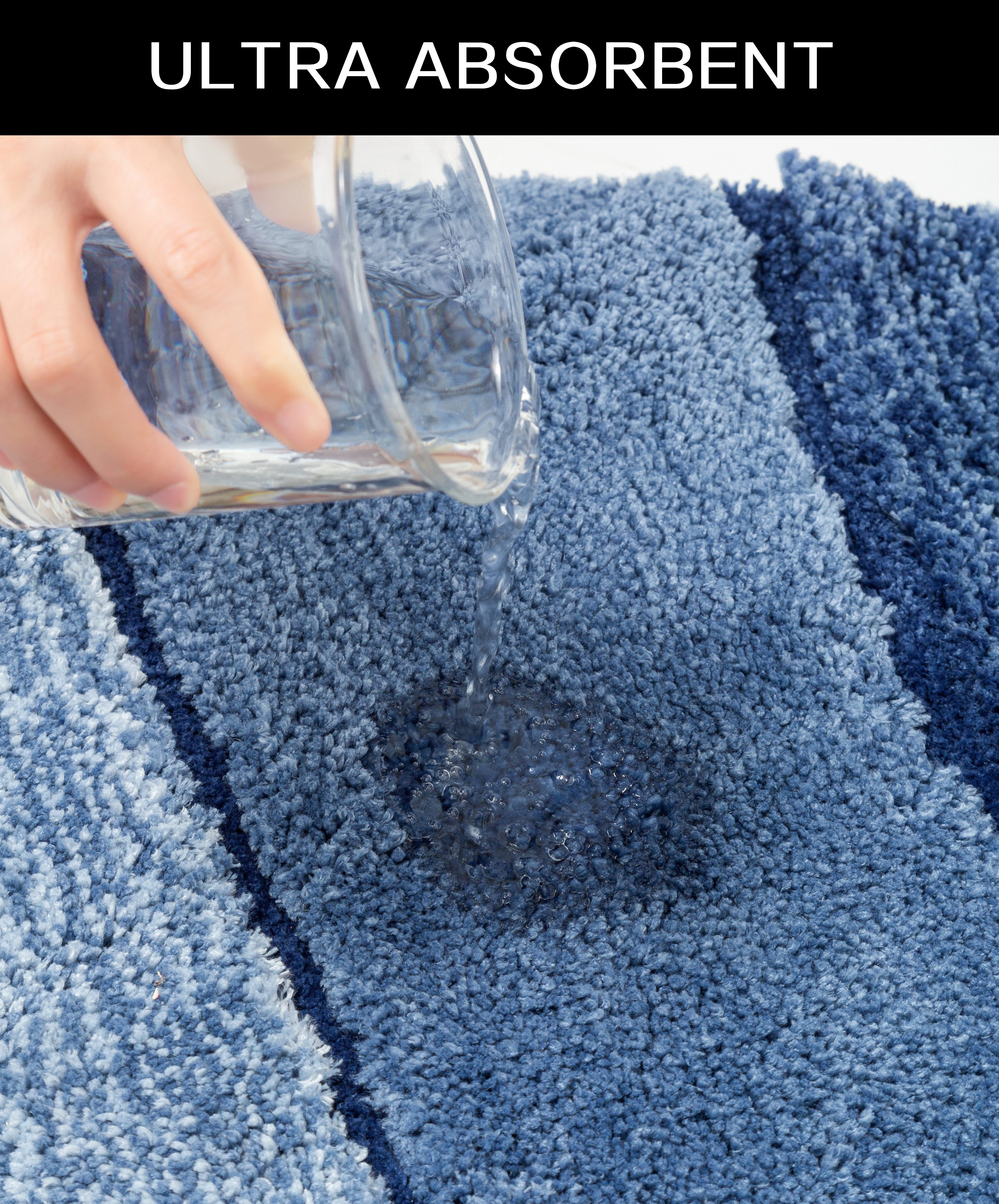OTTO home Badematte Josie, Badvorleger, Badezimmer Teppich, Höhe 20 mm, rutschhemmend beschichtet, schnell trocknend, strapazierfähig, fußbodenheizungsgeeignet, – Bild 5 von 5