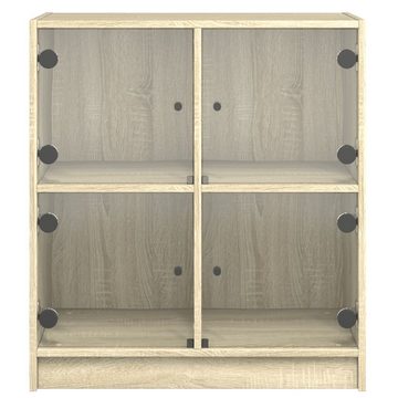 vidaXL Sideboard Beistellschrank mit Glastüren Sonoma-Eiche 68x37x75,5 cm (1 St)