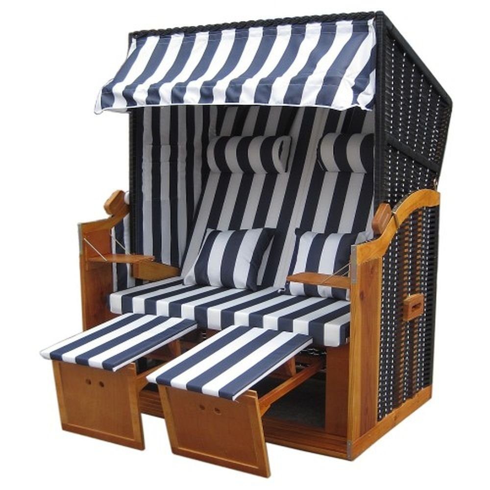 Vaiko Strandkorb Binz, BxTxH: 120x80x160 cm, Volllieger, Ostsee, (inkl. Hülle), 2-Sitzer