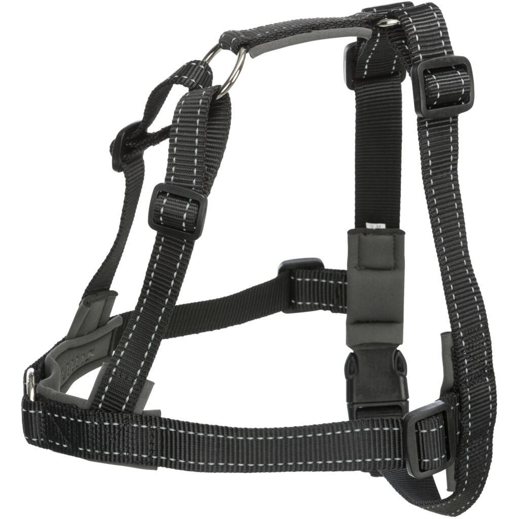 TRIXIE Hunde-Erziehungsgeschirr Trainingsgeschirr Lead'n'Walk Soft - schwarz - 45–70 cm/25 mm, Nylon