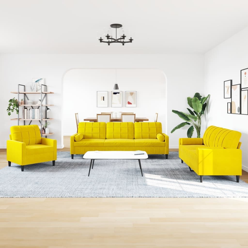 vidaXL Sofa 3-tlg. Sofagarnitur mit Kissen günstig online kaufen