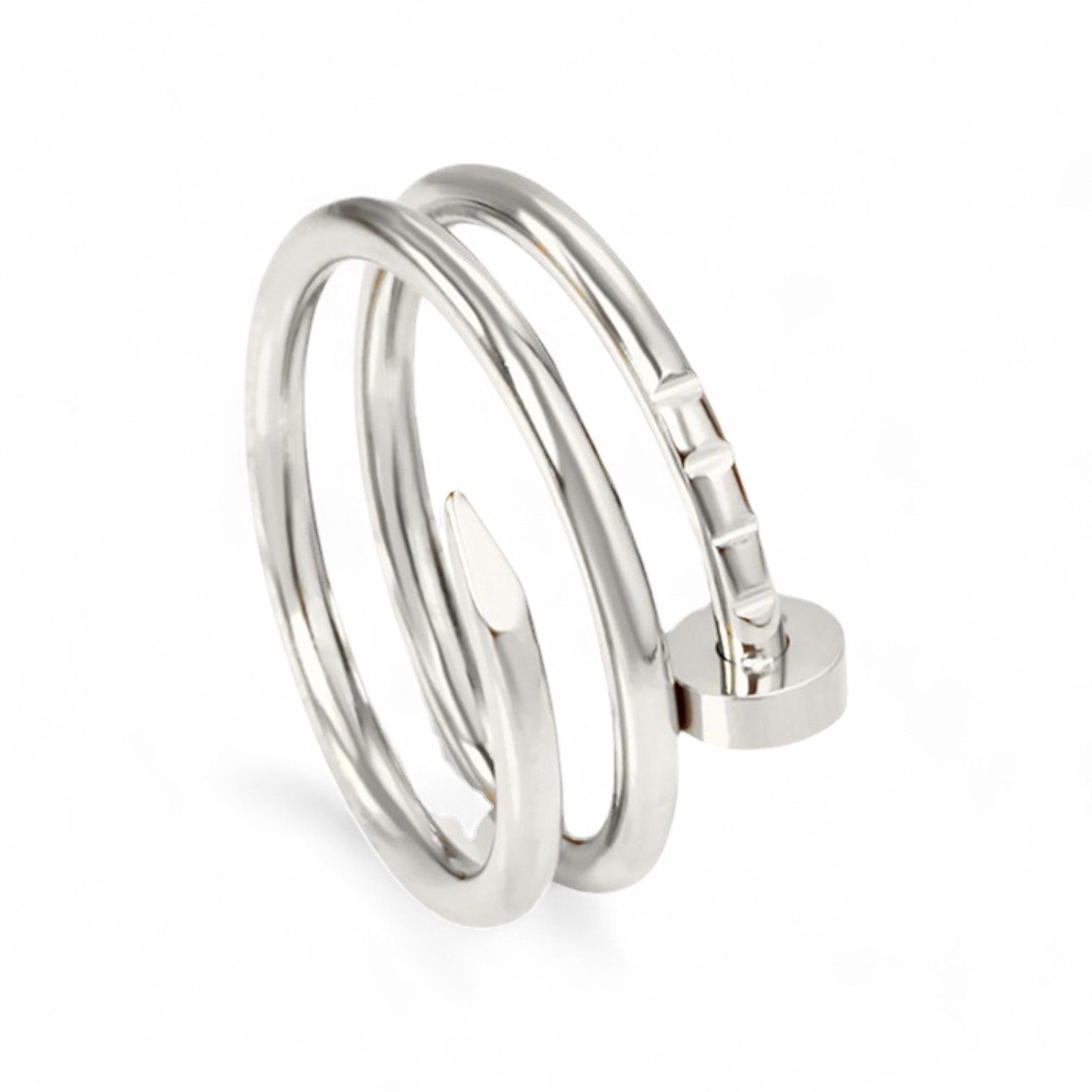 Eyecatcher Fingerring Nagel Ring Gold oder Rosé Handwerker Ring, Nagel Ring günstig online kaufen