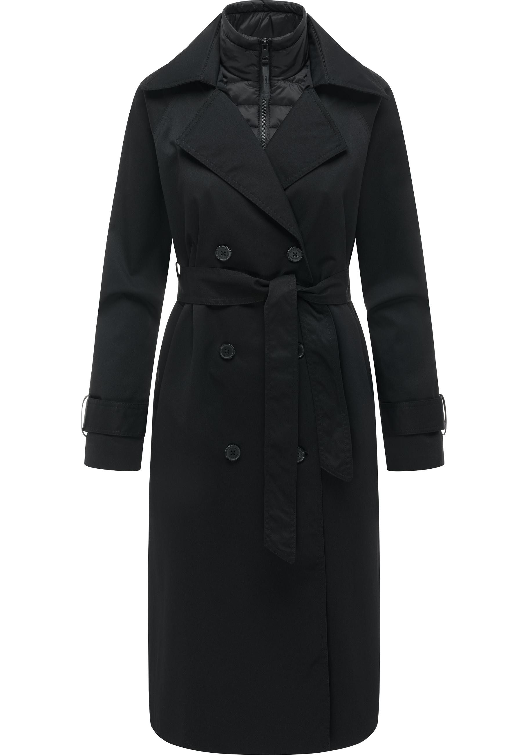 Ragwear Trenchcoat Trenchie Y Damen Übergangsmantel mit herausnehmbarem Inlay